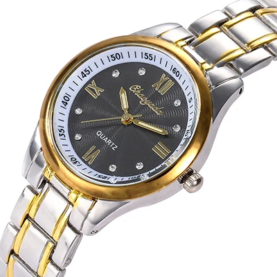 Golden Black Relogio Feminino, роскошные золотые женские часы, модный браслет из нержавеющей стали, женские часы, повседневная одежда, женские часы, Reloj Mujer - Цвет: Golden Black