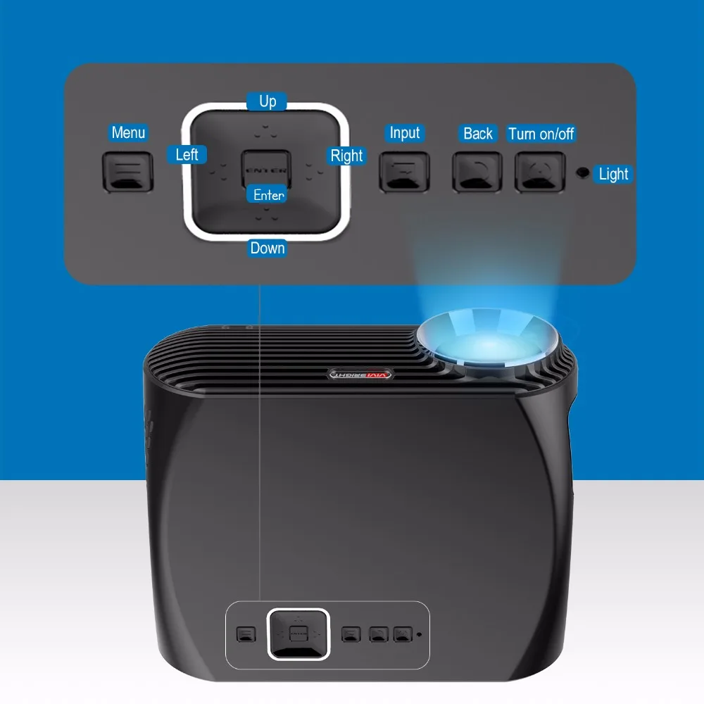 Новейший ViviBright GP100UP Умный домашний кинотеатр проектор Android6.01 3500 люменов высокая яркость светодиодный WiFi проектор 1280*800 пикселей