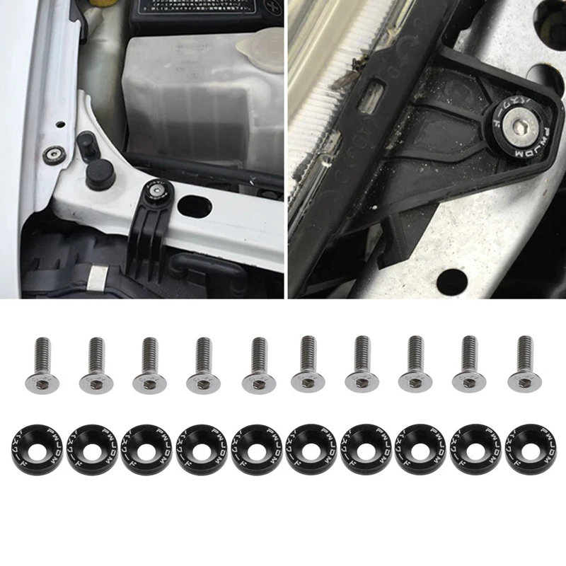10 шт. стильные шайбы для крыла алюминиевые винты 6 мм Honda Civic Integra|fender washers|aluminum fender