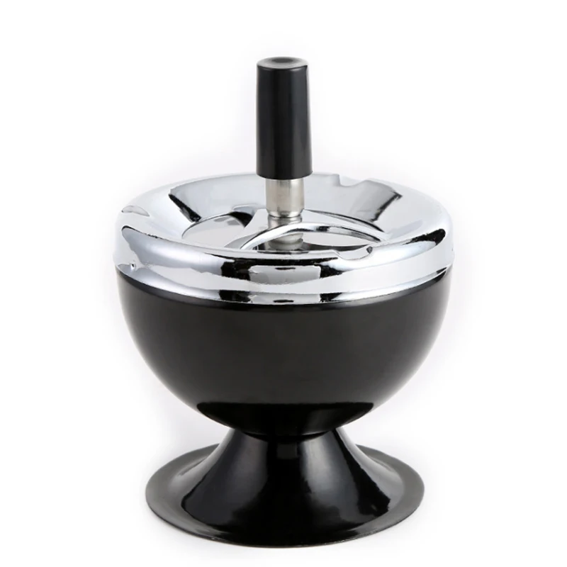 Нержавеющая сталь пепельный лоток для дома спиннинг с крышкой круглый пуш-вниз