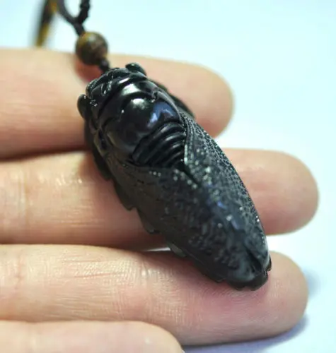 Изысканный старинный китайский нефрит ручной резной кулон Цикада|pendant|pendant jade |