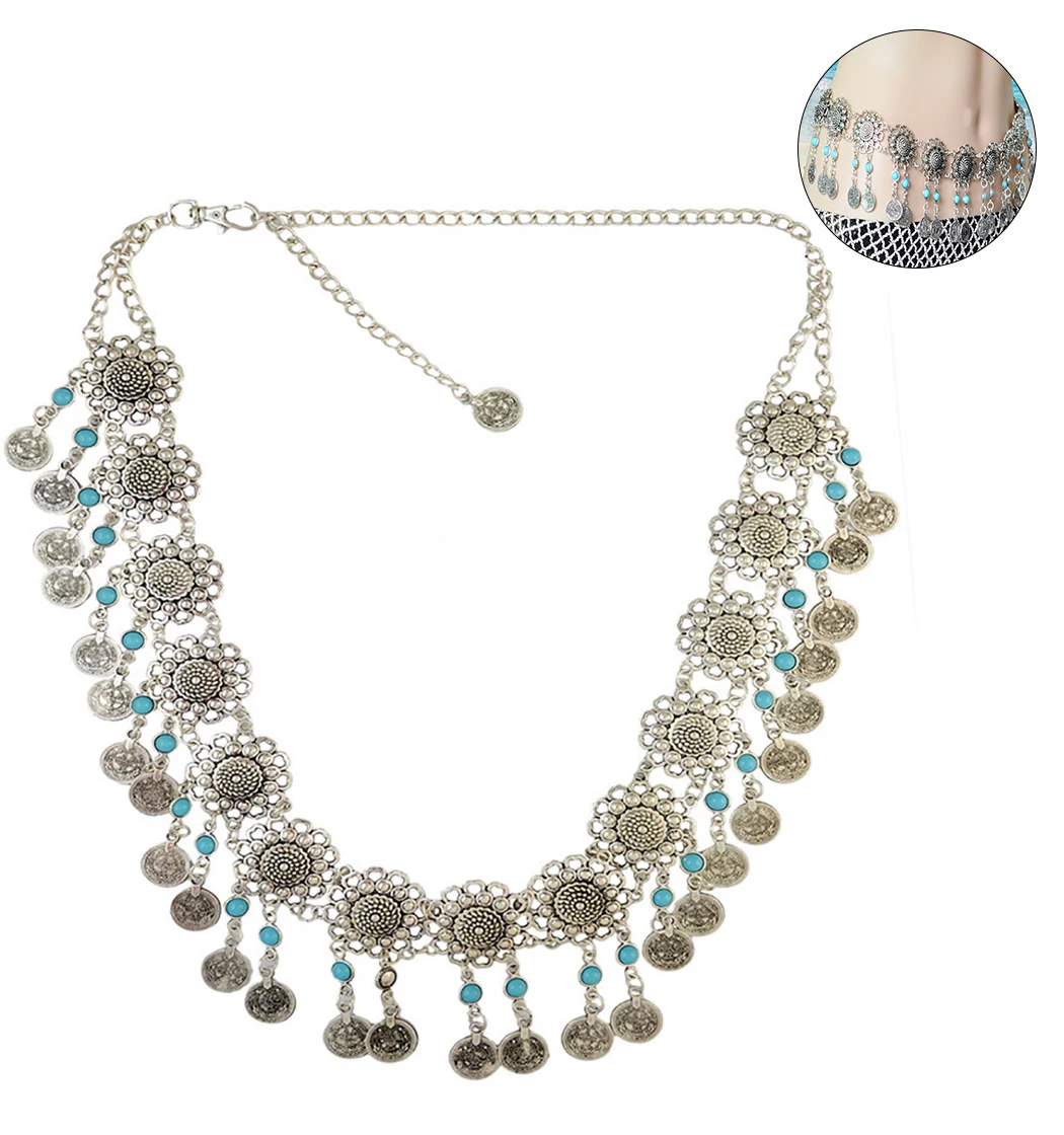 Цепочка для живота ручной работы ремень монет танцевальный пояс тела на талию