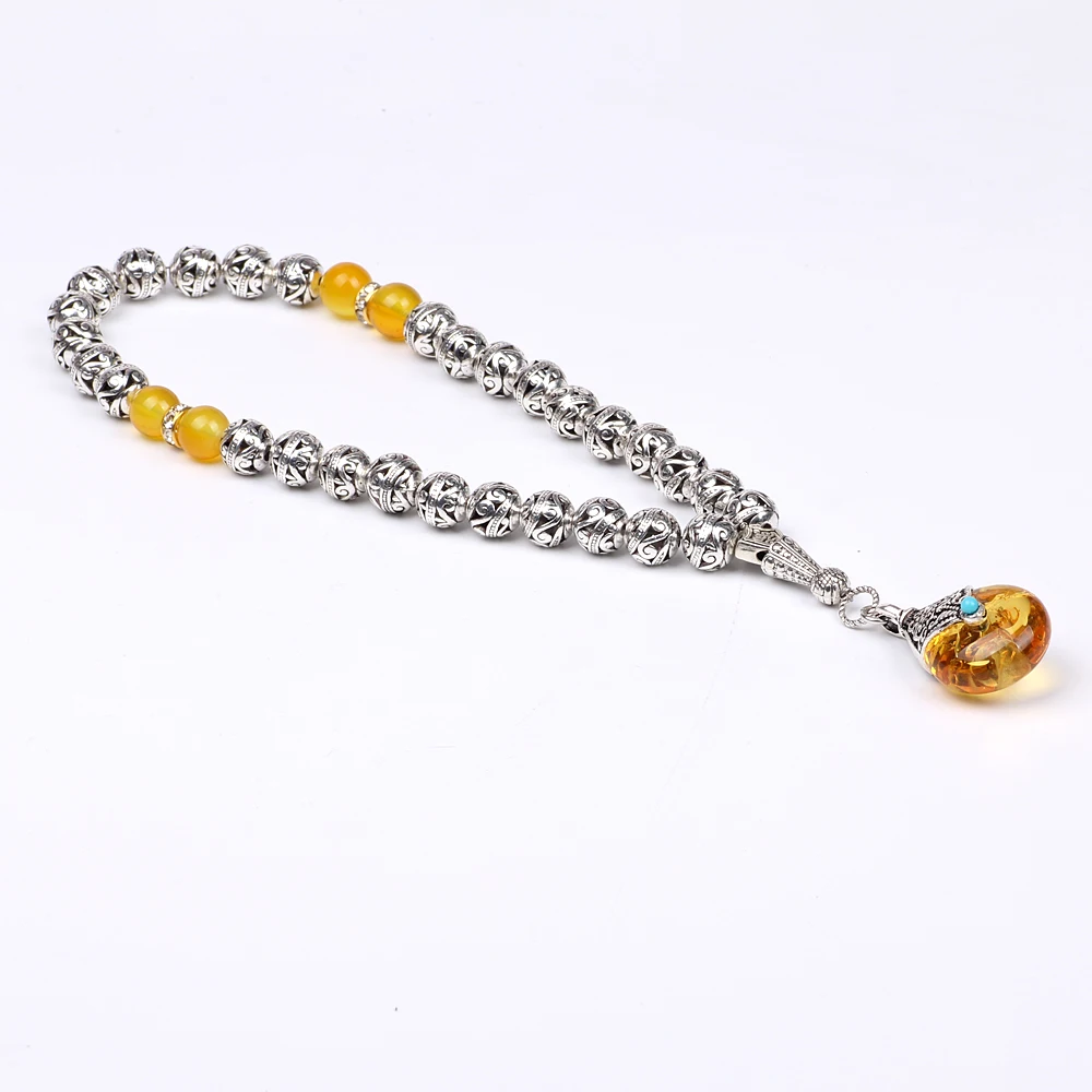 Браслет из бусин с серебряным покрытием в магазине Tasbih | Украшения и аксессуары