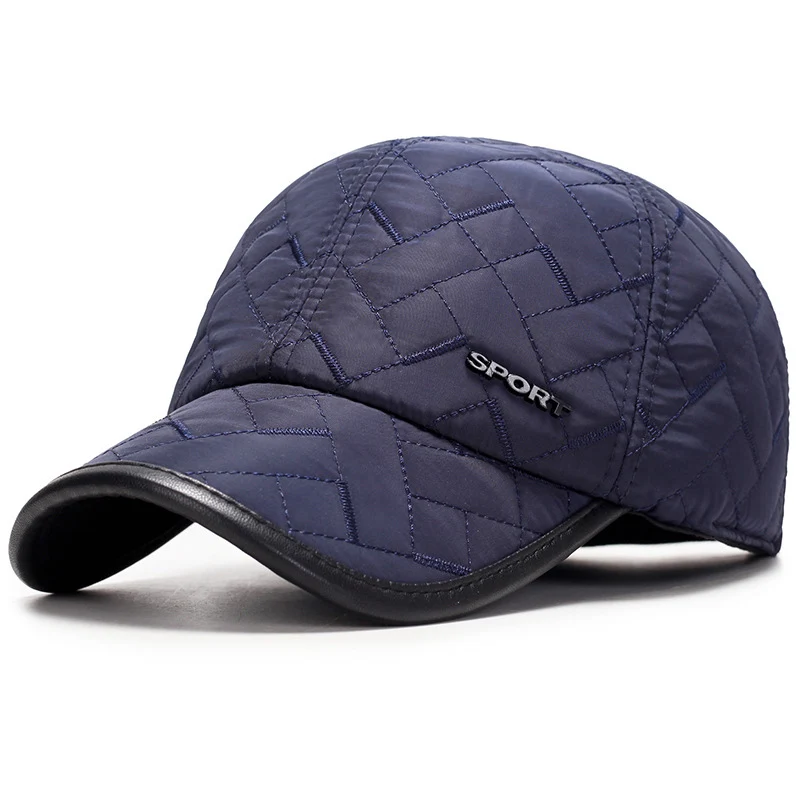 Мужская зимняя бейсбольная кепка с ушками Snapback Кепка s ушанка Casquette утолщенная теплая бейсбольная кепка зимняя Мужская ушанка для папы