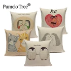 Милый чехол с изображением животного пингвина, подушка для сиденья автомобиля, чехол для гостиницы, милый чехол для подушки для офиса, новый дизайн, наволочка, украшение для дома