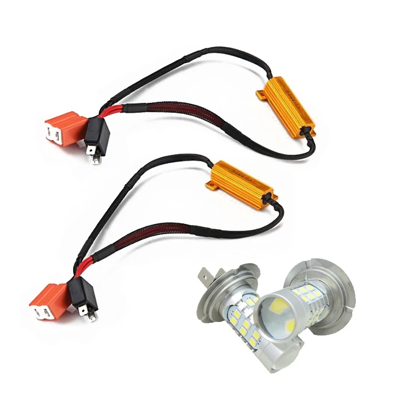 Светодиодсветодиодный лампы GUBANG H7 27 SMD, комплект дневных ходовых светильник ней, декодер CANBUS Load декодер резистора для BMW 3 5 Series