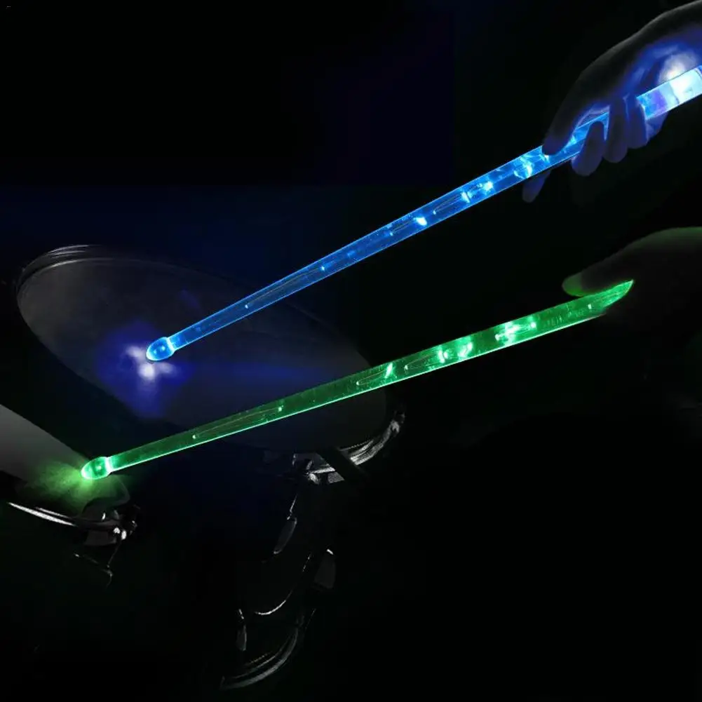 5A acrilico Drum Stick LED Noctilucent Glow in The Dark Stage Performance Lichtgevende Jazz bacchette borse accessori per batteria 4