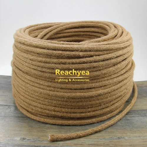 Round cable Рекламный 2 ядра винтажный пеньковый Канат кабель Ткань покрытый Ретро промышленный электрический провод для украшения бара - Цвет: Round cable