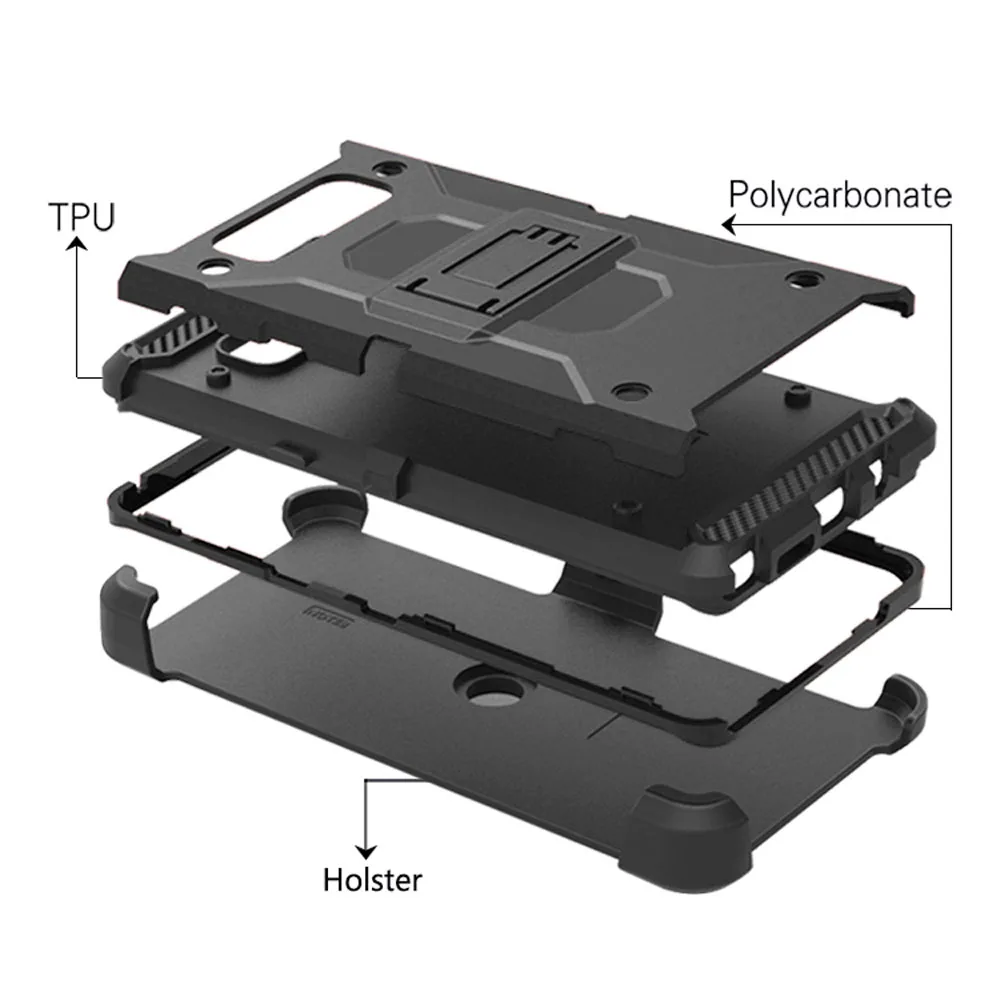 4 In 1 Combo Heavy Duty Shockproof Hybrid Rugged Case With Belt Clip Holster Hard Phone Shell Cover For Samsung Galaxy Note 8 |