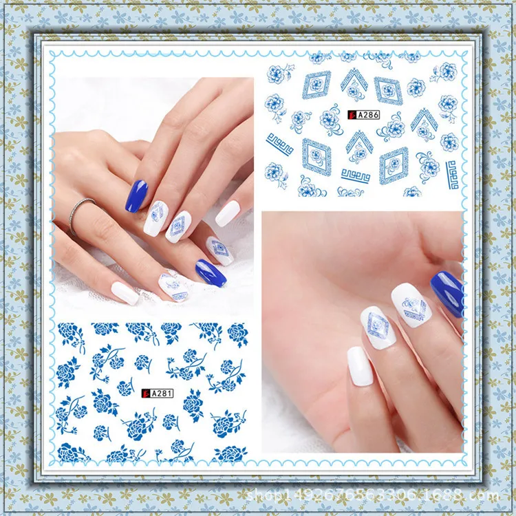 5sheet 24types Porcelain China Nail Water Stickers Designs Art Decals Makeup DIY Tattoos Manicure A265-288 | Красота и здоровье