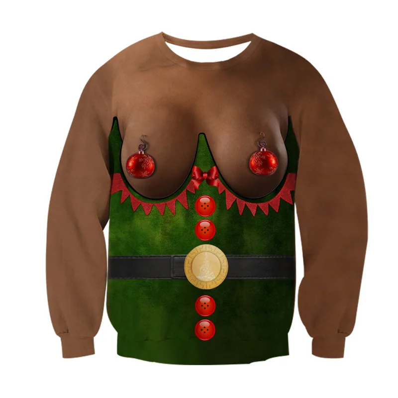 2020 Ugly Christmas Sweater Santa Claus Printed Loose Men Women Pullover Novelty Autumn Winter Tops Clothing | Женская одежда