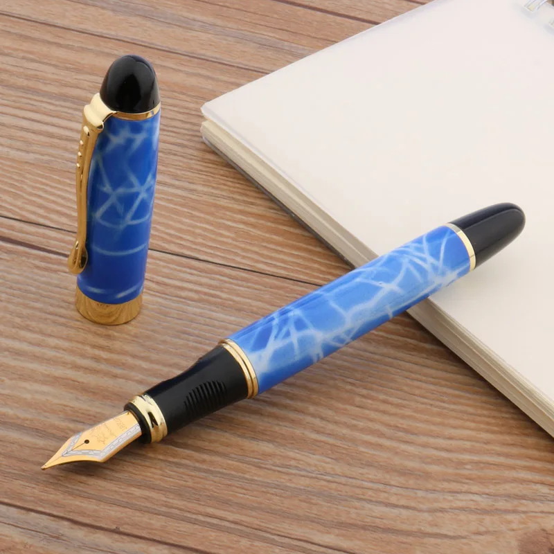 Jinhao X450 Новый Небесно-Голубой золотой отделкой м подарок перо авторучка |