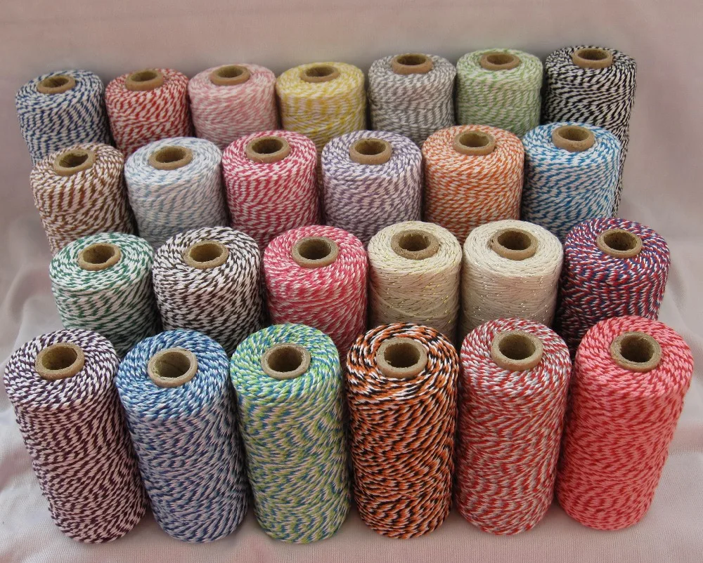 

14pcs/lot 55 kinds color Cotton Baker twine cotton cords cotton string 110yards/spool divine twine, for gift packing