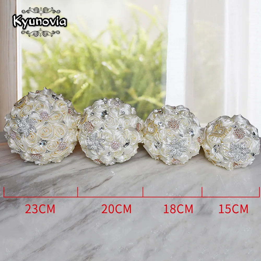 

Kyunovia Wedding Flowers Silk Rose Bouquet Lvory Bridal Bouquets Bridesmaid Toss Bouquet Elegant Wedding Set Wedding Bouquet D04