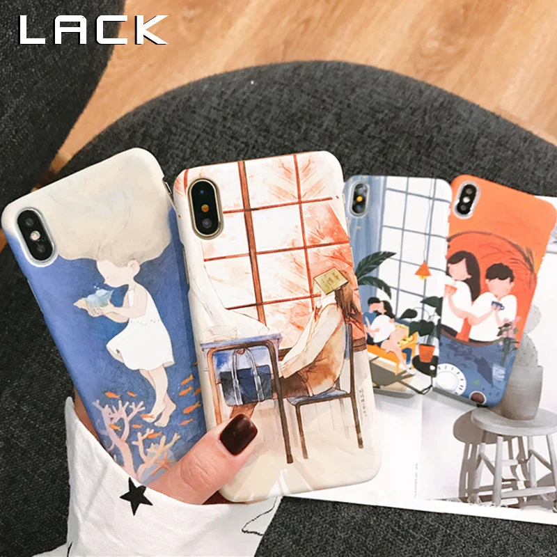 LACK прекрасный мультфильм Пары чехол для телефона для iphone XS Max чехол для iphone X XR 8 7 6 S Plus задняя крышка красочные Жесткие ПК-Чехлы