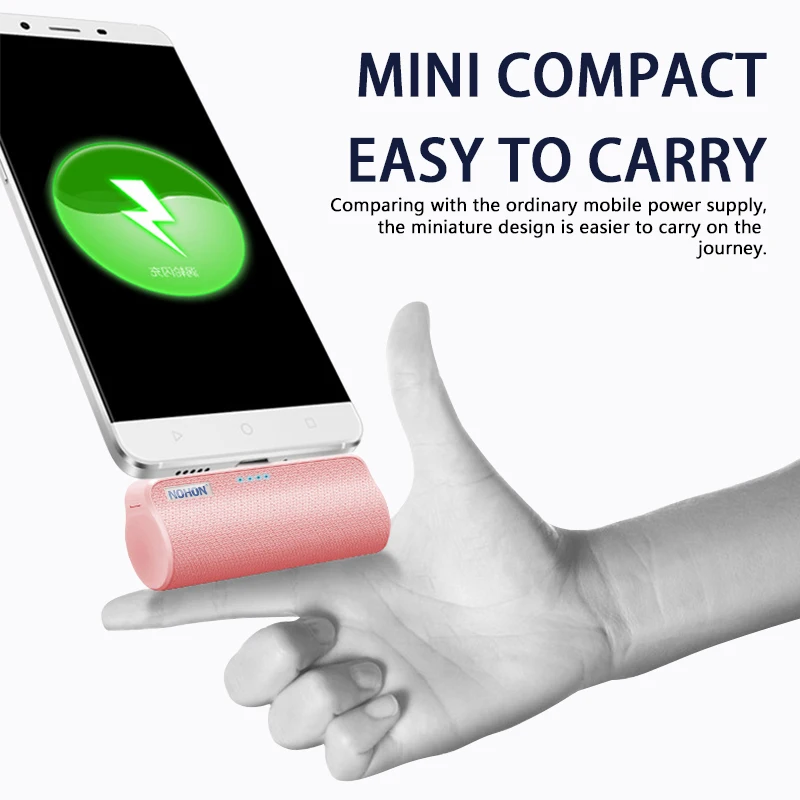 Портативное зарядное устройство NOHON Mini USB Type C 3000 мАч с функцией быстрой зарядки