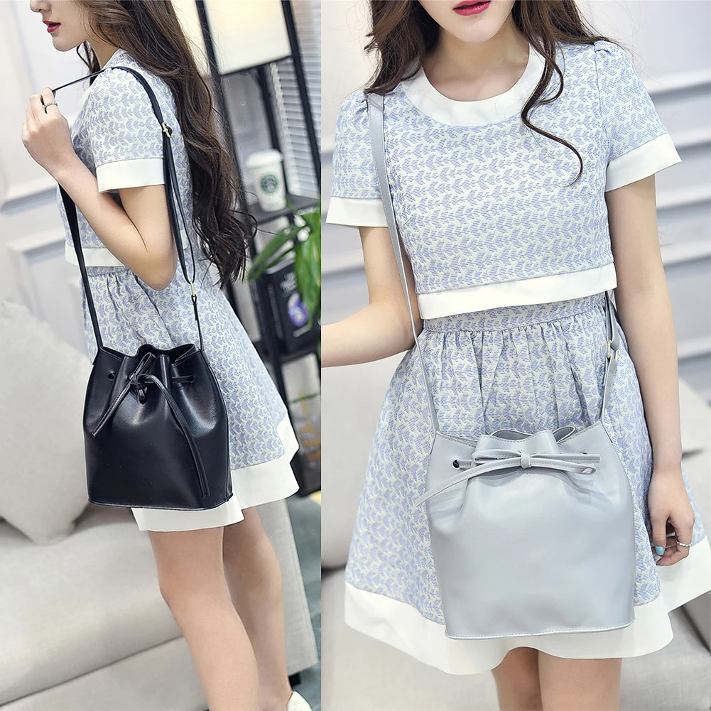 Модные карамельные цвета модные универсальное ведро сумка из искусственной кожи