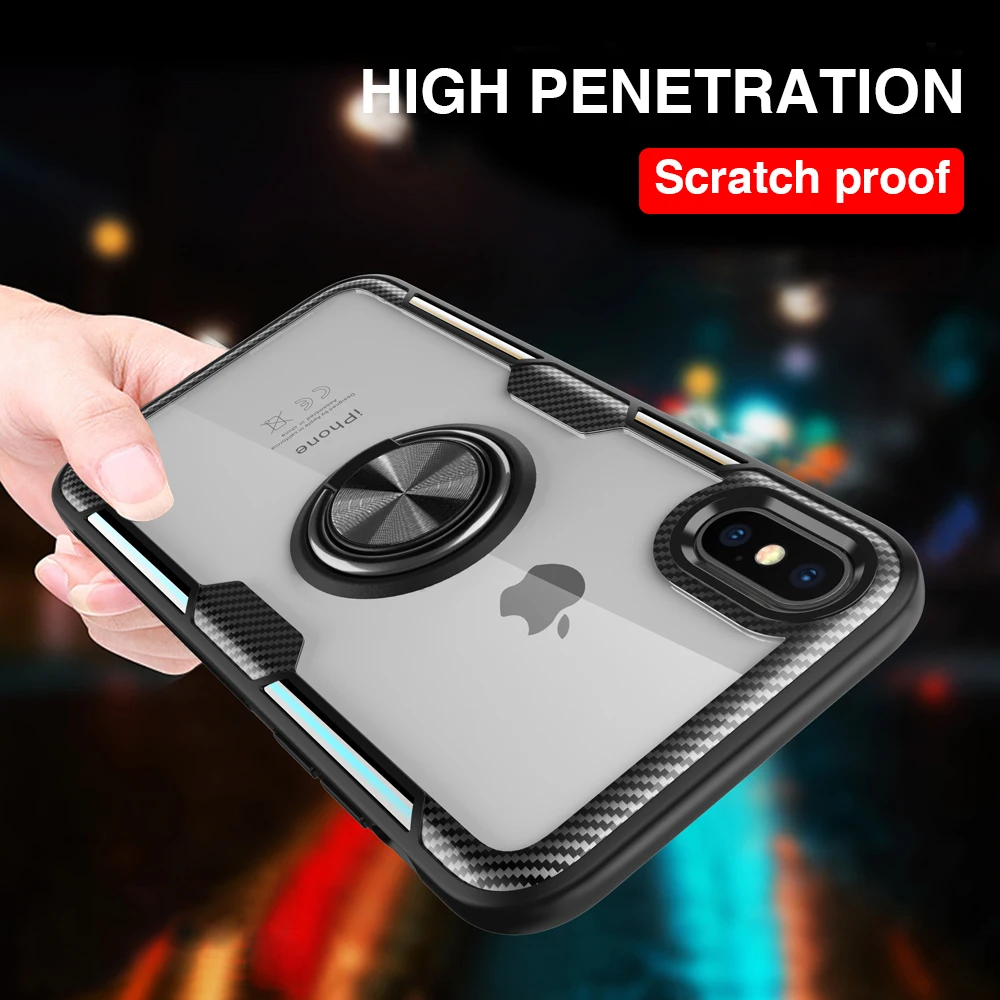 Utoper Case For iphone 7 Plus 360 Shockfproof Armor Ring Cover Coque XS Max 6 6S 8 X XR 10 Magnetic |