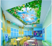 custom photo 3d ceiling murals wallpaper non woven european flowers small angel background painting room wallpaper for walls 3d