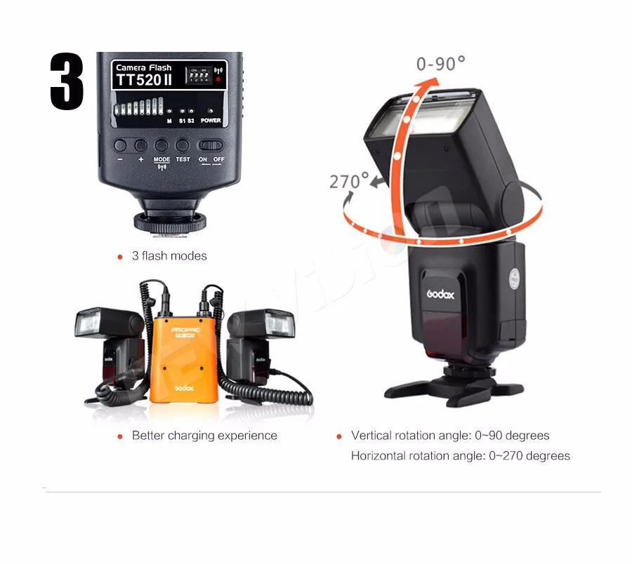 Godox TT520 II Flash TT520II со встроенным 433 МГц беспроводным сигналом+ передатчиком комплект для Canon Nikon Pentax Olympus DSLR камер