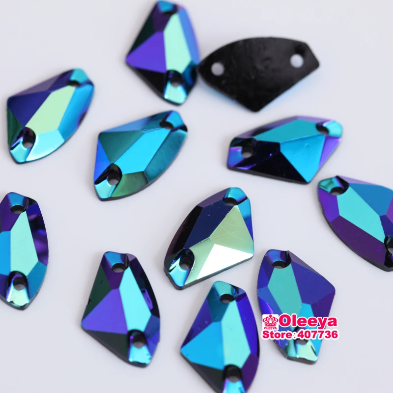 Стразы с 2 отверстиями для одежды черные стразы 9x14 мм 100 шт.|rhinestone connector|rhinestone iron on