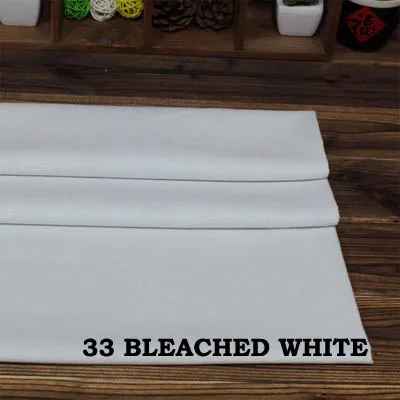 33 bleached white Хлопок/лен ткани фиолетовый розовый оранжевый зеленый серый хаки сплошной цвет для DIY Одежда Платье Брюки подушки ручной работы Текстиль - Цвет: 33 bleached white