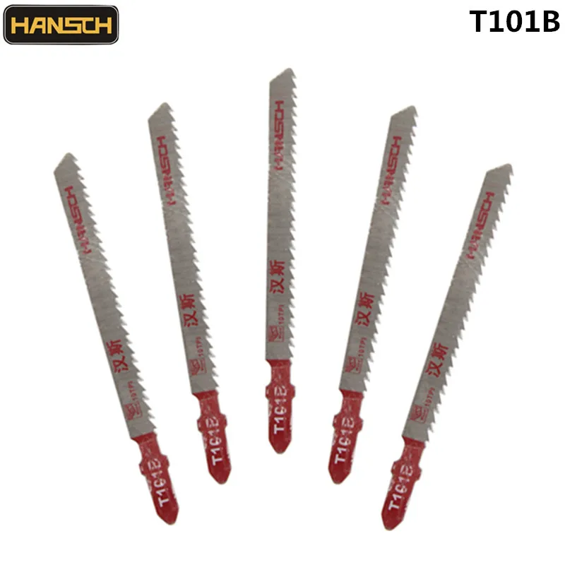 

HANSCH 5pcs Jig Saw Blades HCS T101B Wood Fast Cut 100*2.5 For Bosch Metabo Dewalt Makita AEG Festo Holzher,Kress Cutting Tool