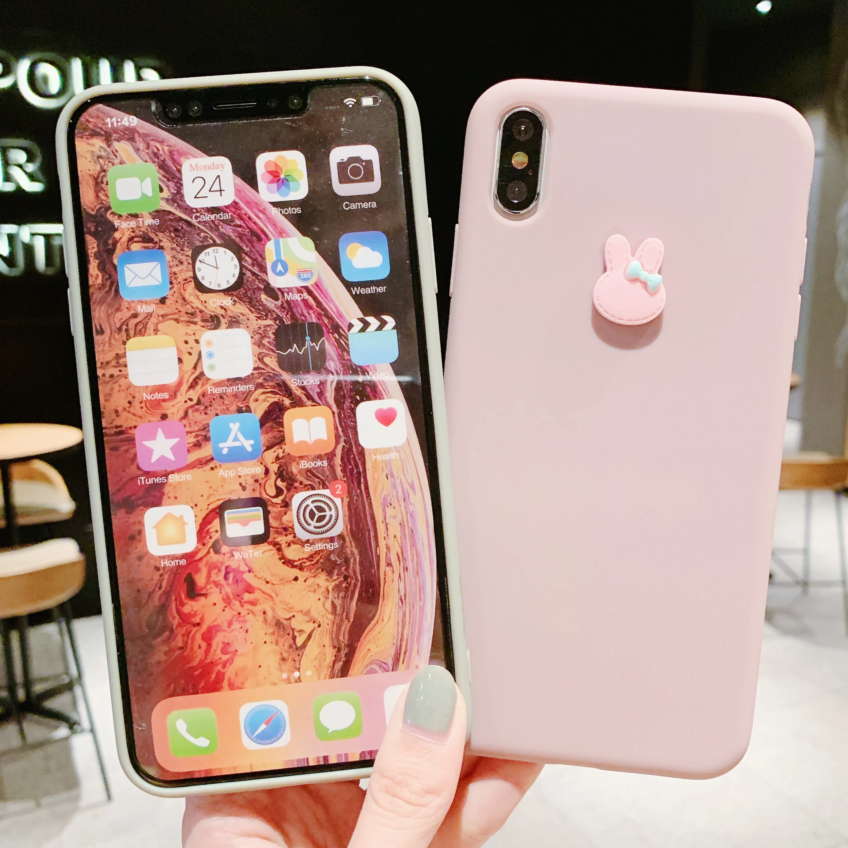 3D Rabbit Phone Cases For iPhone XR Case Cover Soft Silicone Coque 6 6S 7 8 Plus X XS Max Fundas Etui |