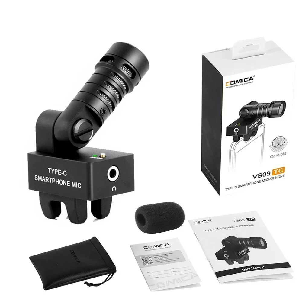 COMICA CVM VS09 TC USB C Соединение Кардиоидная 180 градусов вращение смартфон микрофон