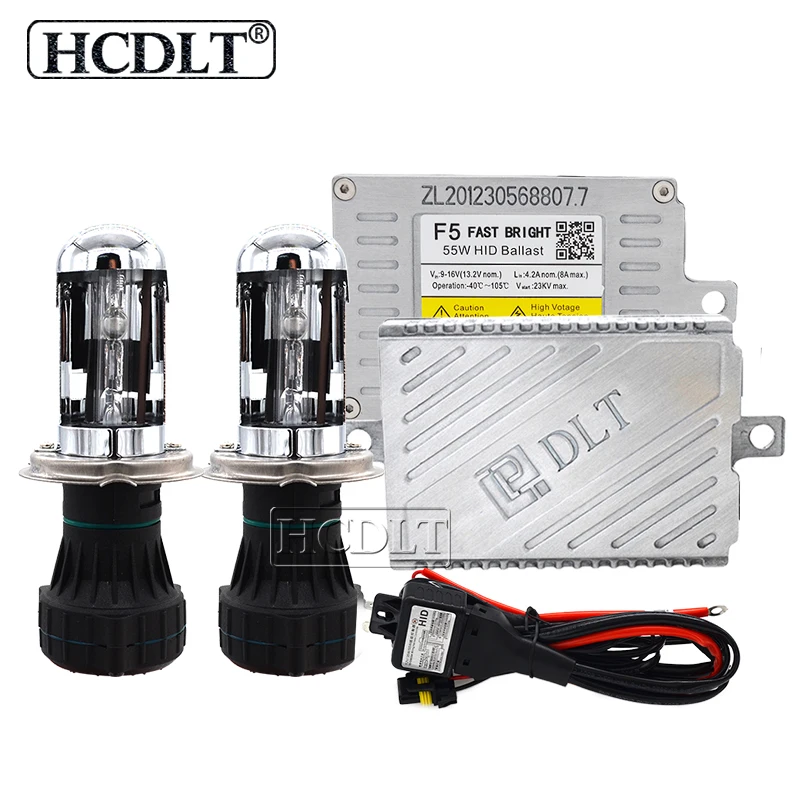 HCDLT 12 В 55 Вт биксенон H4 Cnlight HID комплект фар ксенон H4 H4-3 HID Замена лампы 4300 К 6000 К DLT F5T 55 Вт реакторный балласт