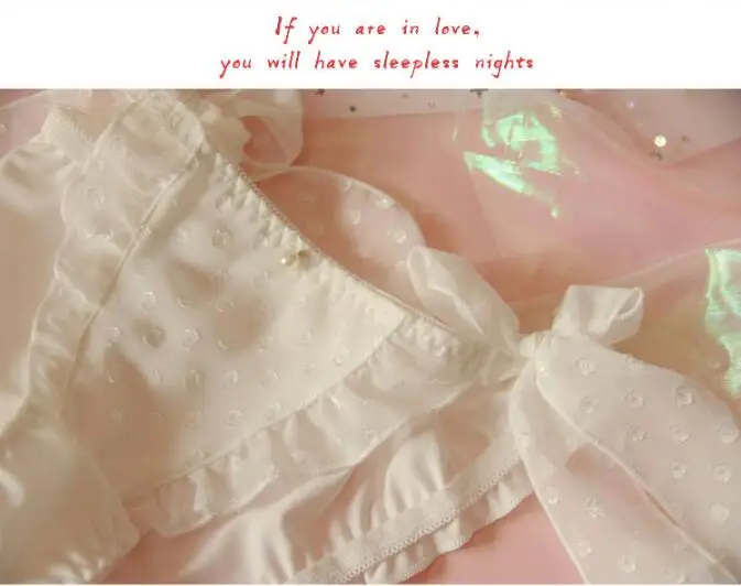Japanese Soft Girl Sweet Girl Heart Chiffon Butterfly Knot Lotus Leaf Side Low-waist Sexy Belt Belt Underwear girls GZ-K17
