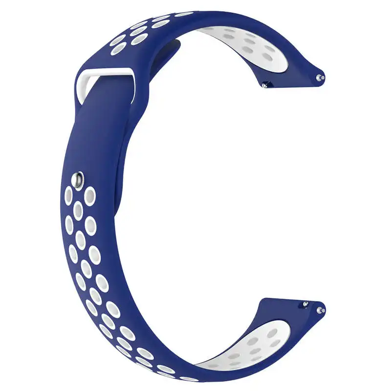 Blue white 20 22 мм силиконовый ремешок для часов для samsung gear s3 sport s2 s4 Galaxy 42 46 мм активный ремешок для Amazfit Stratos 2/2S Ремешки для наручных часов - Цвет ремешка: Blue white