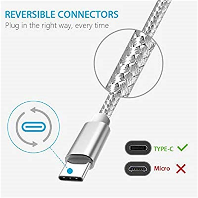 Usb type-C кабель для Xiaomi Redmi K20 Pro type-C кабель с нейлоновой оплеткой USB C быстрое зарядное устройство шнур для samsung Galaxy S8 кабели для планшетов