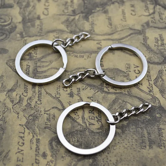 

10Pcs Split Keychain Rings With Link Chain 30mm Key Chains Key Rings Key Accessories Rhodium Plated Keyrings