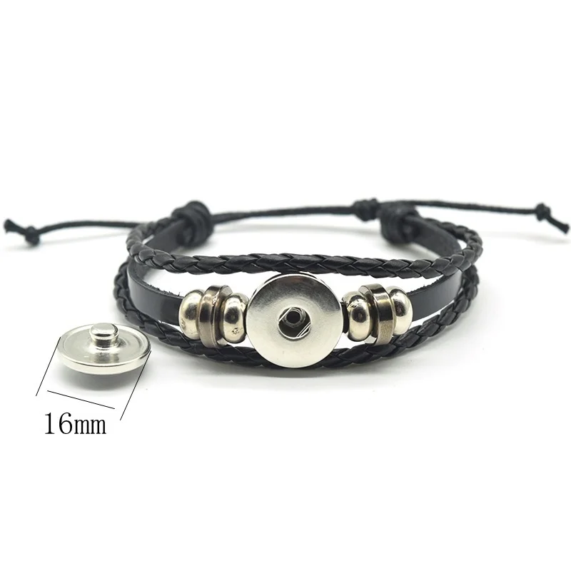 

Human Heart Glass Cabochon Leather Bracelets , DIY Black Multi-layered Bracelets Fashion Jewelry Students and Teacher Gift