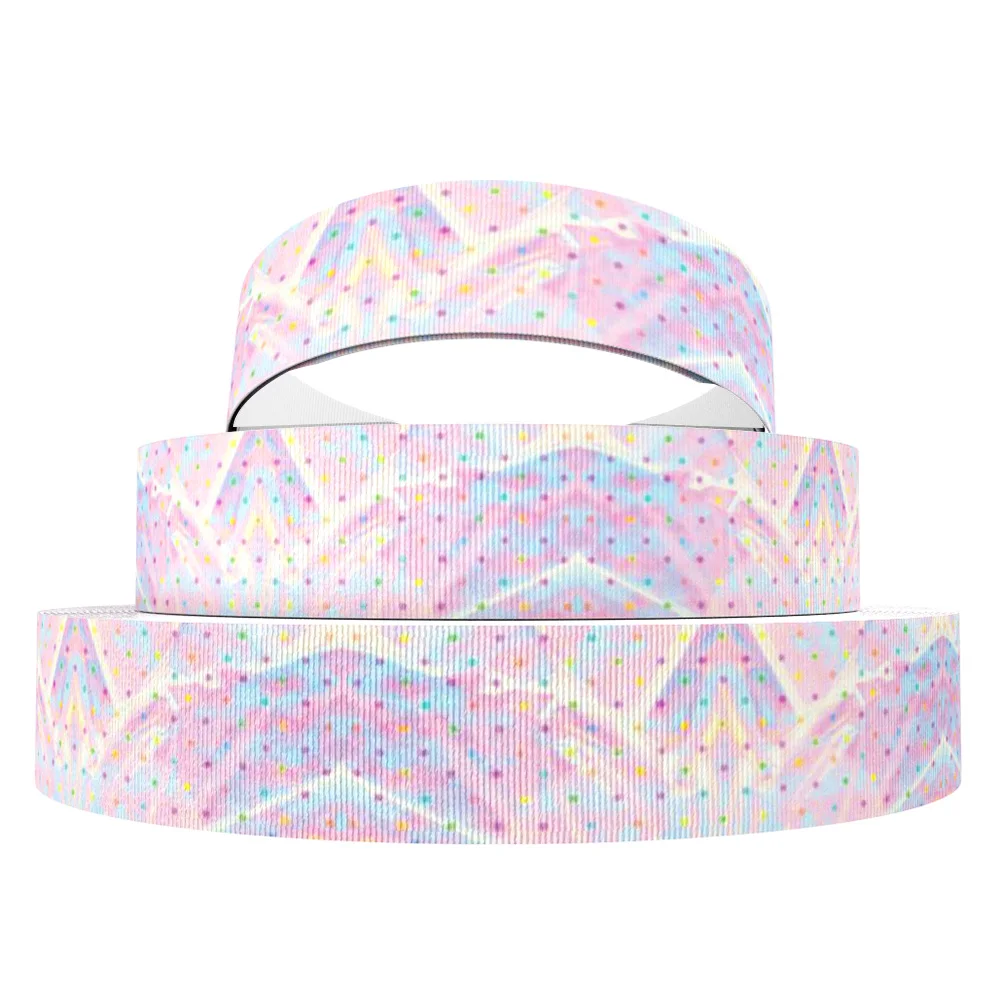 1076380006 David accessories " 25 мм градиентная расцветка; Высота в полоску с горошком; в виде рыбьей чешуи; корсажная лента 50 ярдов, материалы для ручных поделок, 50Yc5579 - Цвет: 1076380006