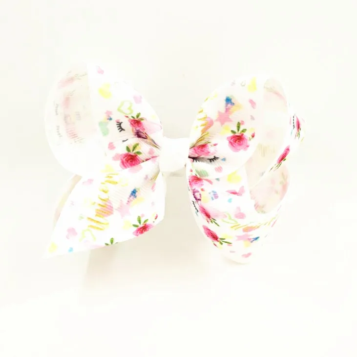 Kimmy 32pcs Free shipping 4" ABC hair bows Boutique Girl clips Unicorn Hairbow | Аксессуары для одежды