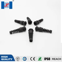 10pcs ip68 waterproof pg7 cable gland connector plastic flex spiral strain relief protector for 3 6 5mm wire thread