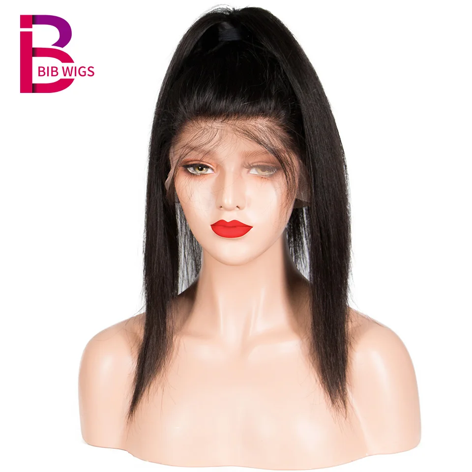Glueless полный парик шнурка человеческих волос бразильские волосы Remy прямые человеческие парики для черных женщин предварительно сорвал с детскими волосами нагрудник волос