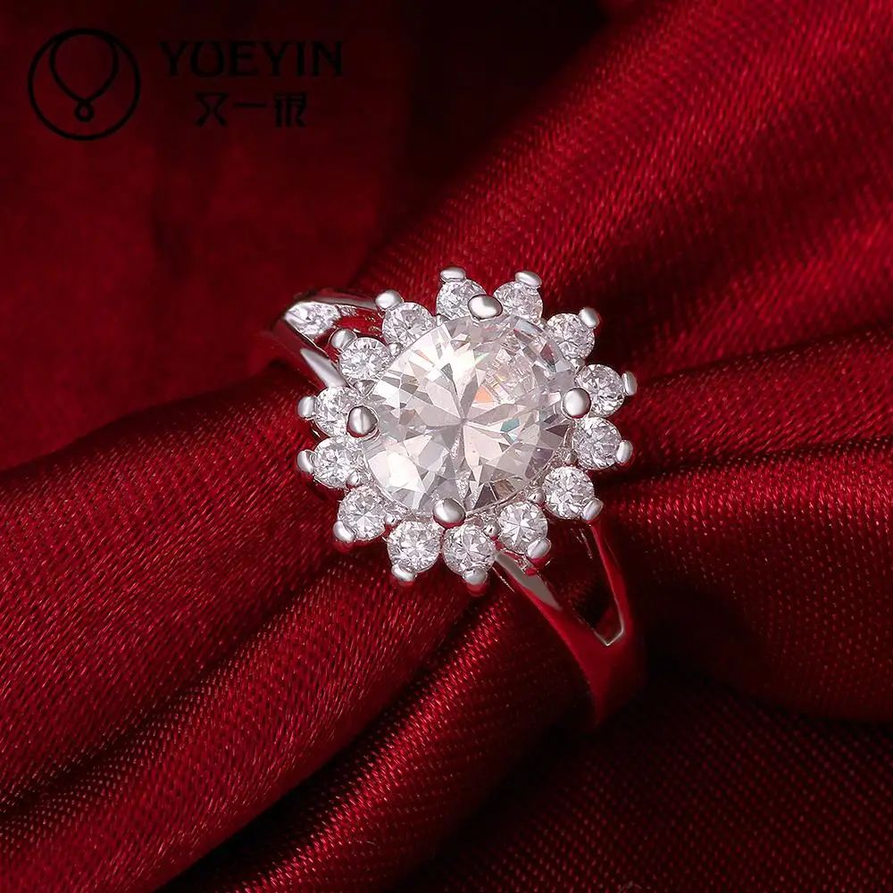 NEW Fashion silver plated jewelry wedding ring Silver new design finger for lady bijoux women Big Stone | Украшения и аксессуары