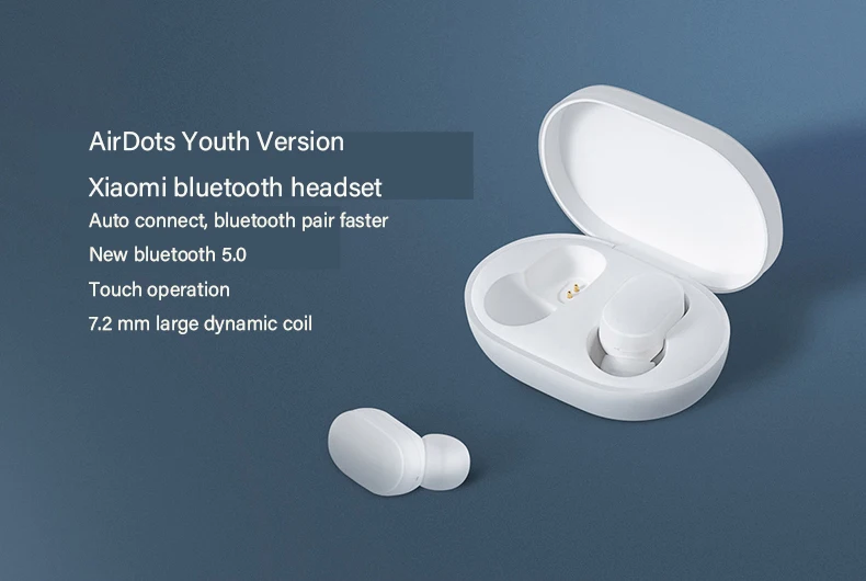 Mi Bluetooth earphone AirDots Youth Edition True Wireless Sports Bluetooth Headsets In-ear Stereo Call Mini Drive Stealth