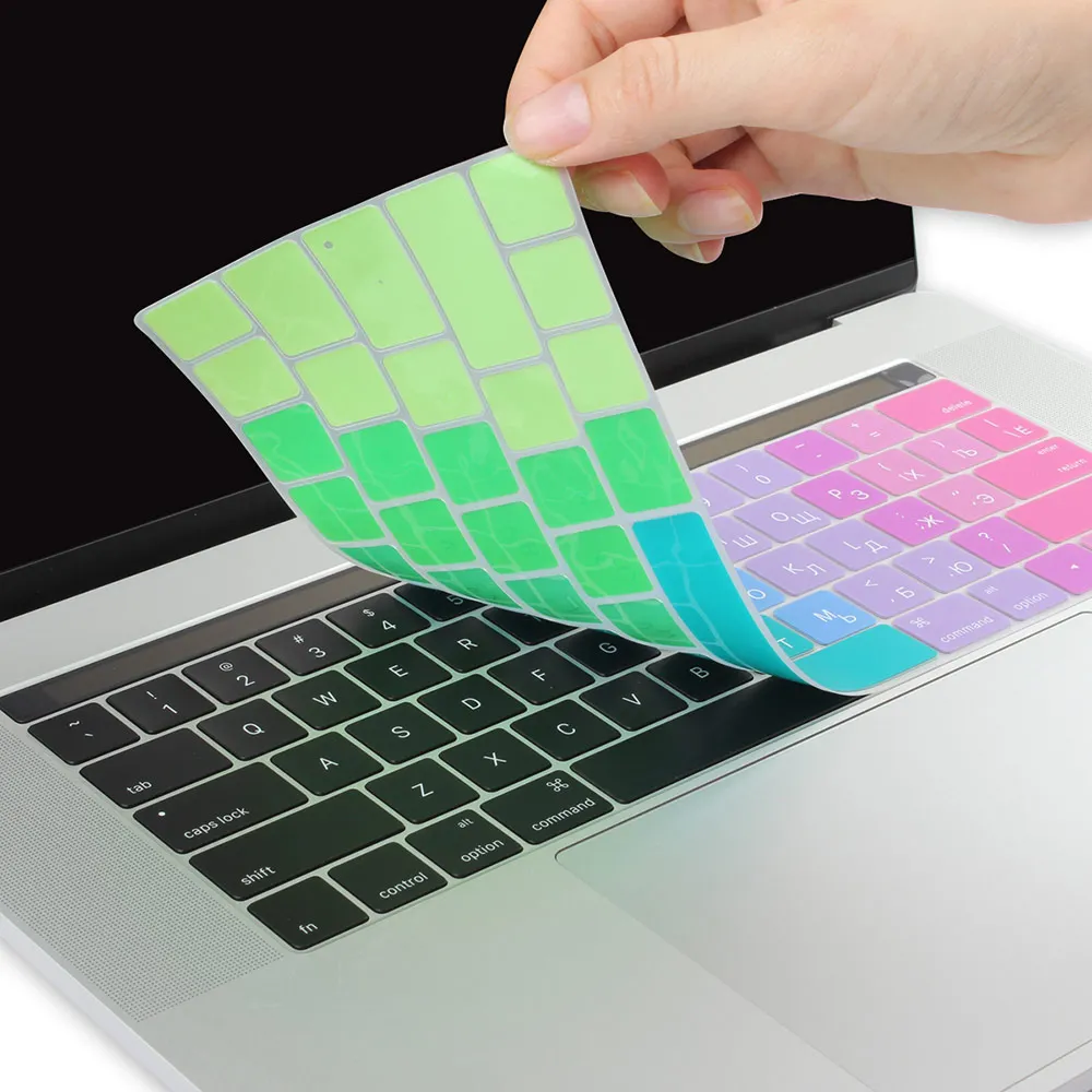 Чехол для клавиатуры с русской/английской кириллицей Macbook Pro 13 15 сенсорная панель