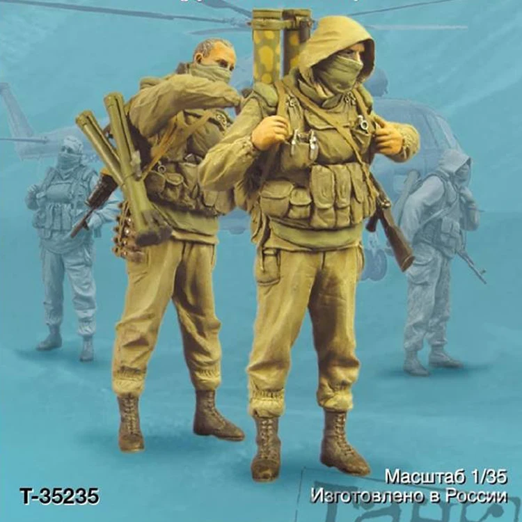 1/35 шкала Неокрашенная полимерная фигура солдат спецназа 2 Коллекция фигурок