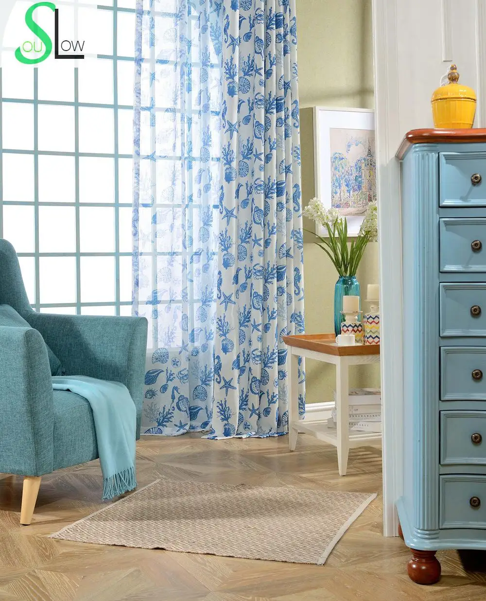 Морской сезон занавески на окна французский мультфильм шторы для гостиной