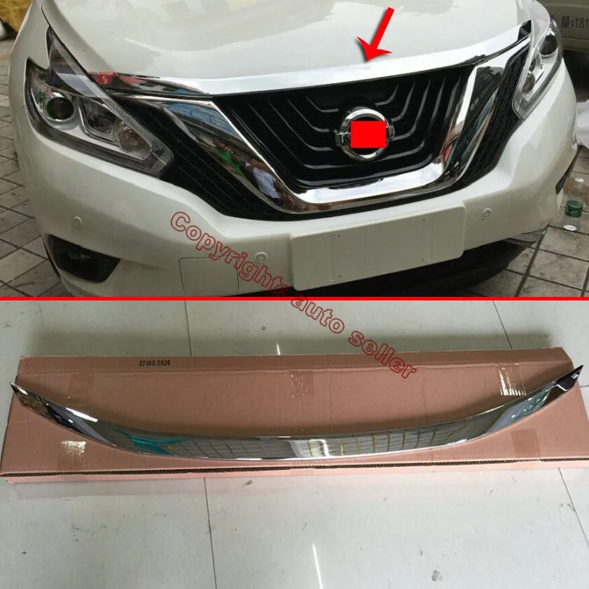 Хромированная передняя решетка из АБС пластика вокруг капота для Nissan MURANO 2015 2016