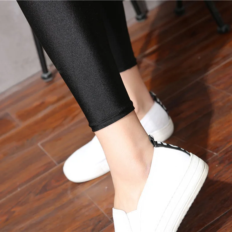 Детские блестящие штаны из нейлона Стрейчевые яркие леггинсы для девочек на