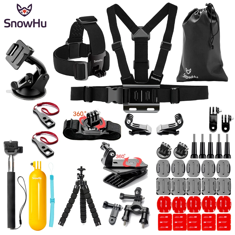 SnowHu нагрудный ремень плавучий поплавок монопод головной крепление для Gopro Hero 9 8 7 6