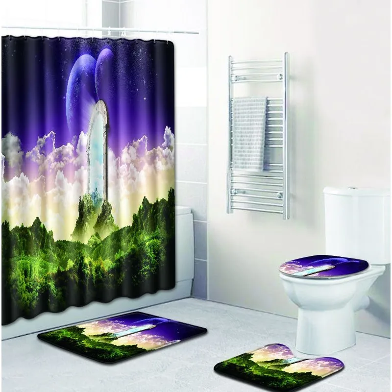 Бесплатная доставка 4 шт. цветной коврик для ванной комнаты небесно зеленая