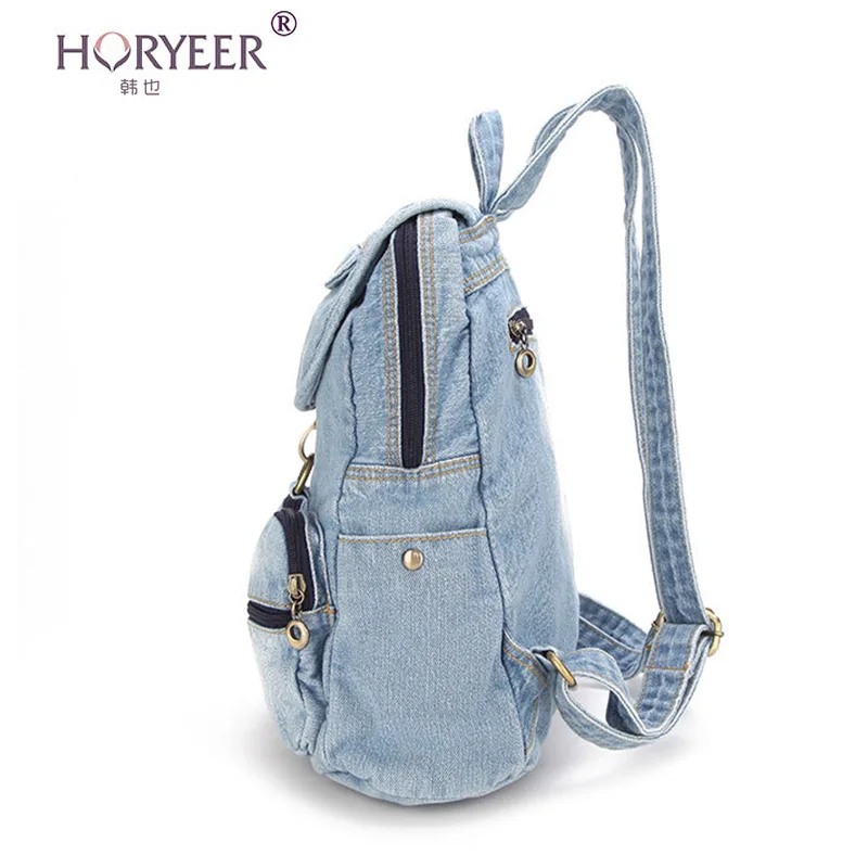 HORYEER kanken backpack classic school bag jeans Women denim backpacks for teenage girls mochila escolar menina sac | Багаж и сумки