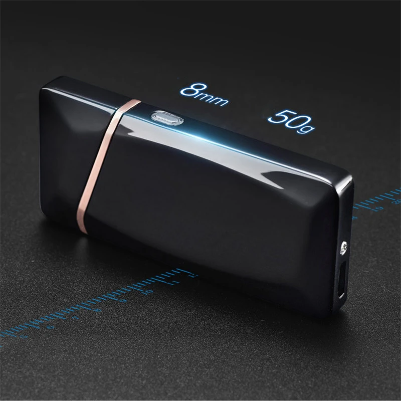 1 шт. портативная металлическая зажигалка Usb перезаряжаемая беспламенная